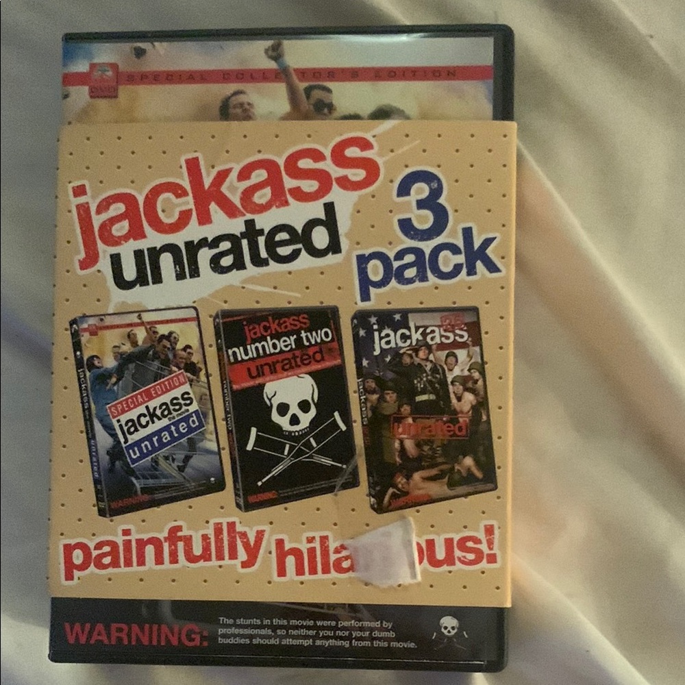 Jackass Unrated 3 Pack DVD Set missing 1 disk